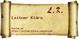 Leitner Klára névjegykártya